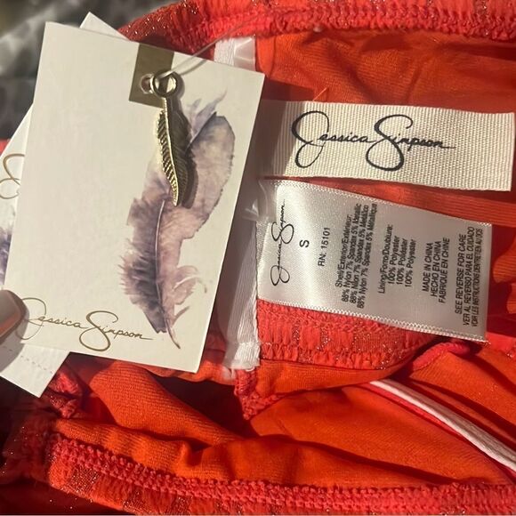 NWT Jessica Simpson  Standard Ruched Front Halter Neck One Piece Swimsuit - Picture 12 of 12